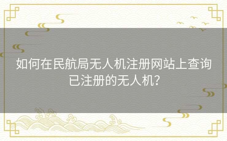 如何在民航局无人机注册网站上查询已注册的无人机？