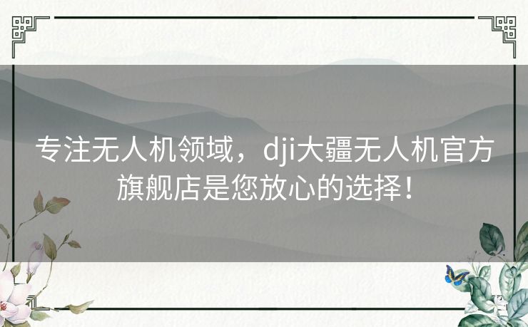 专注无人机领域，dji大疆无人机官方旗舰店是您放心的选择！