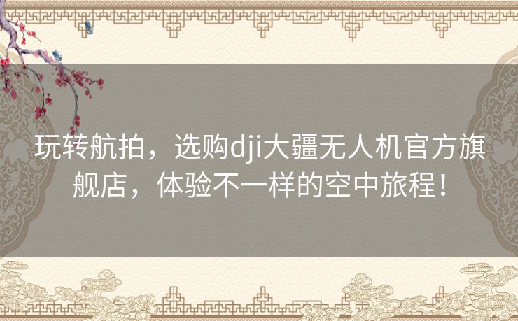 玩转航拍，选购dji大疆无人机官方旗舰店，体验不一样的空中旅程！