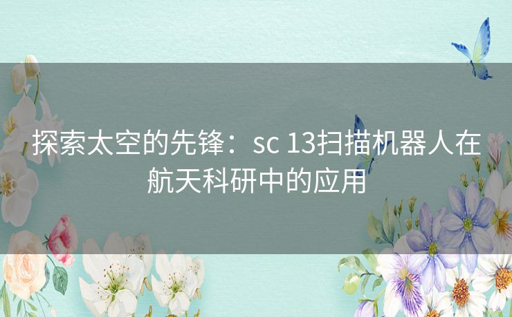 探索太空的先锋：sc 13扫描机器人在航天科研中的应用
