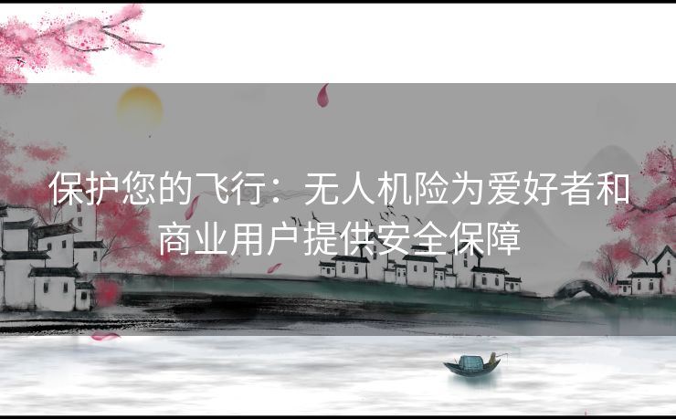 保护您的飞行：无人机险为爱好者和商业用户提供安全保障