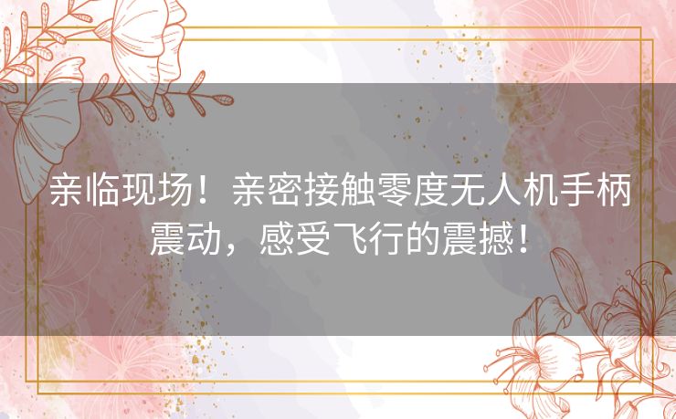 亲临现场！亲密接触零度无人机手柄震动，感受飞行的震撼！