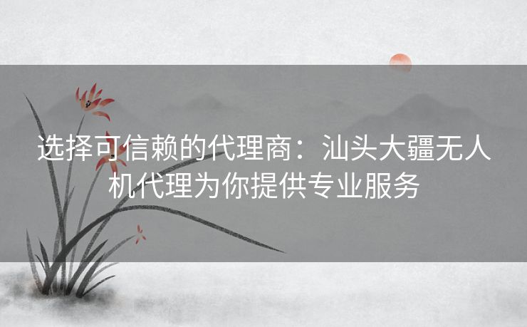 选择可信赖的代理商：汕头大疆无人机代理为你提供专业服务