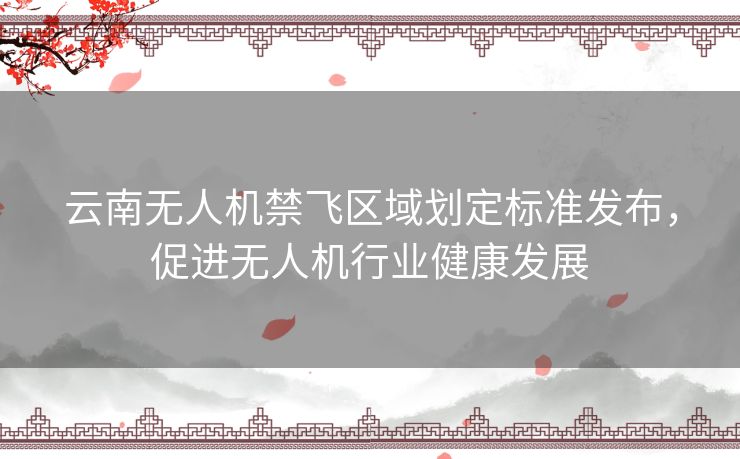 云南无人机禁飞区域划定标准发布，促进无人机行业健康发展