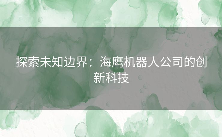 探索未知边界：海鹰机器人公司的创新科技