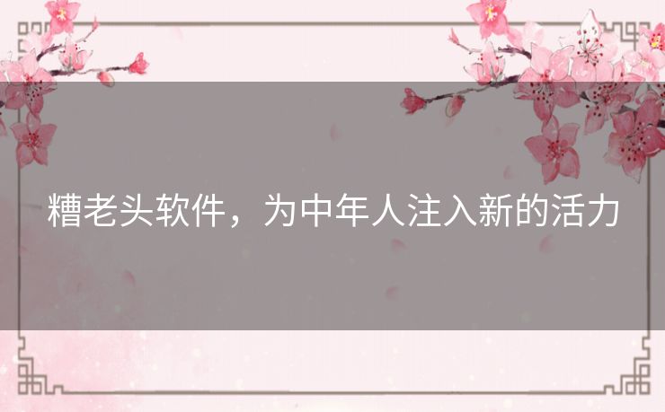 糟老头软件，为中年人注入新的活力