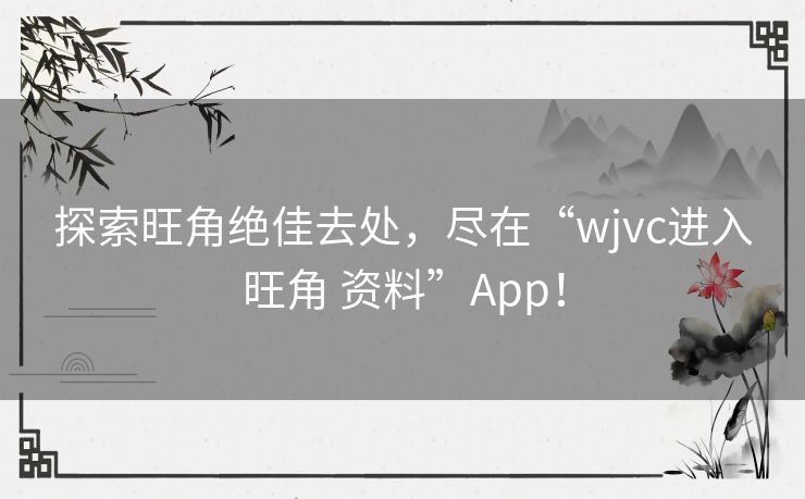 探索旺角绝佳去处，尽在“wjvc进入旺角 资料”App！