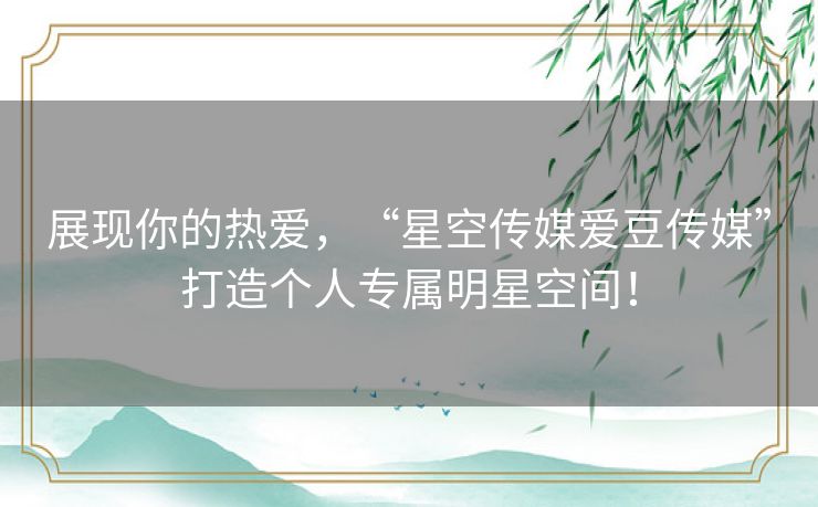 展现你的热爱，“星空传媒爱豆传媒”打造个人专属明星空间！