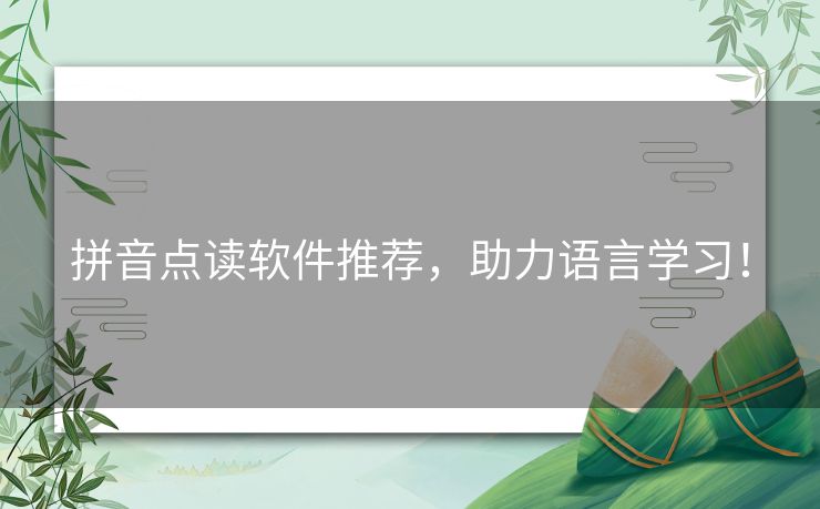 拼音点读软件推荐，助力语言学习！