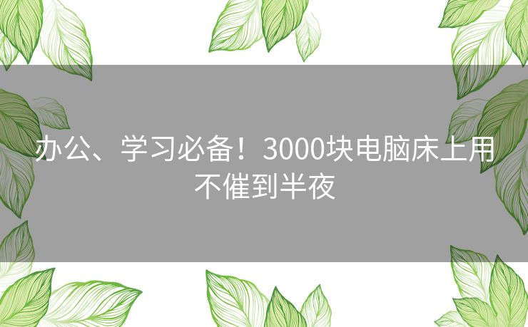 办公、学习必备！3000块电脑床上用不催到半夜