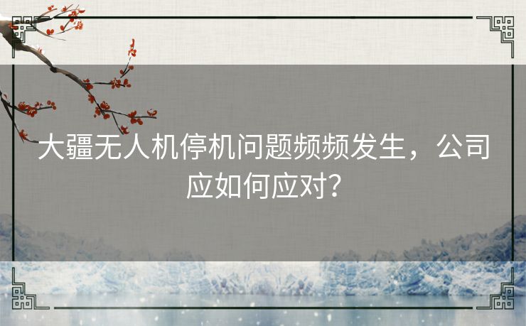 大疆无人机停机问题频频发生，公司应如何应对？