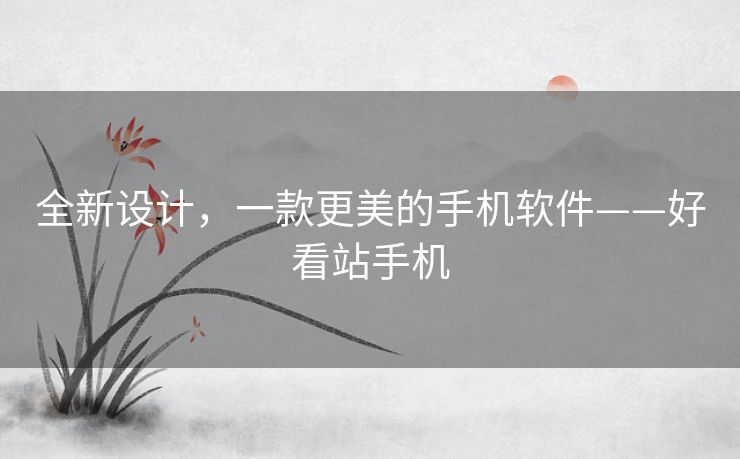 全新设计，一款更美的手机软件——好看站手机