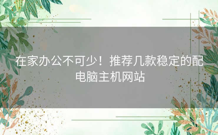 在家办公不可少！推荐几款稳定的配电脑主机网站